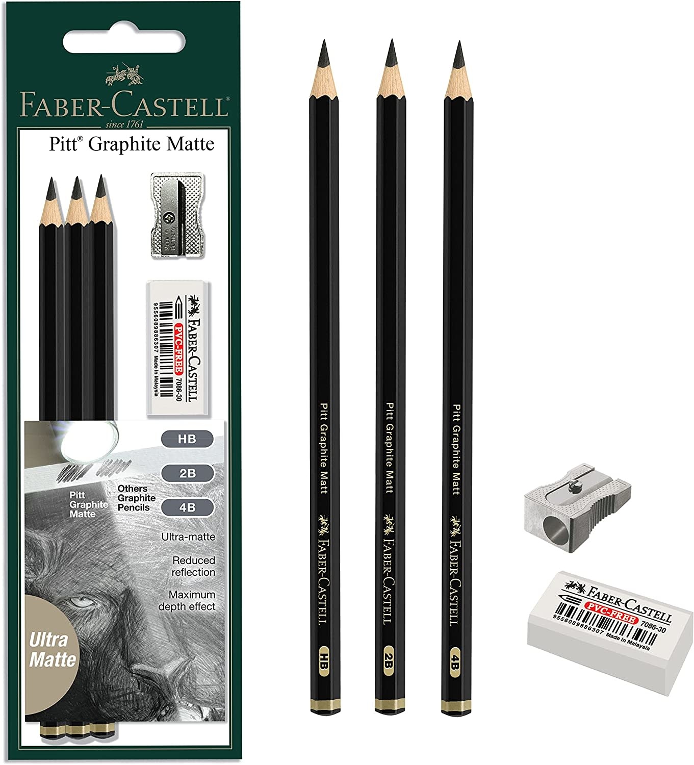Faber-Castell Pitt Graphite Ultra Matte Pencils - 5 Piece Set